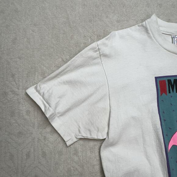 Vintage 1980s Michelob Beer Anheuser-Busch Flamingo Size Large Graphic T- Shirt - Picture 4 of 10